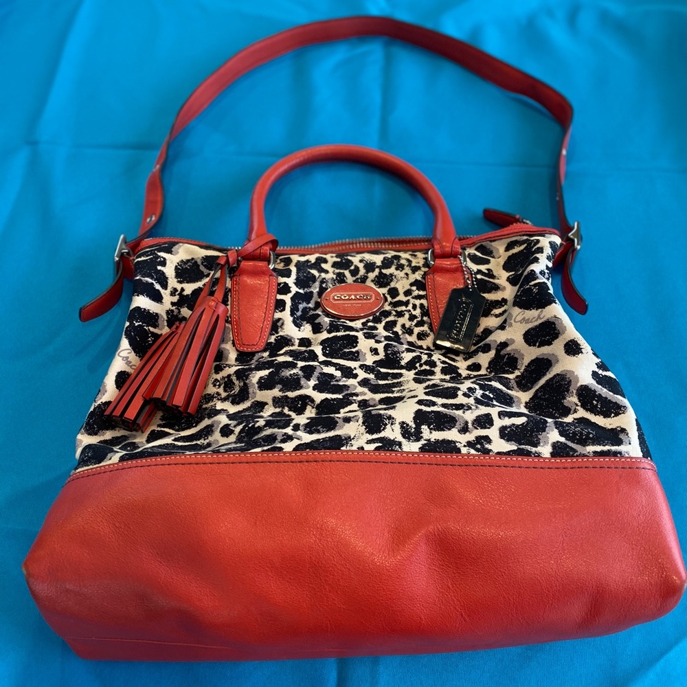Coach No. E1220-19988 Ocelot Leopard Leather Bag